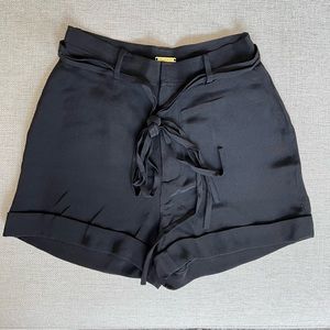 Rebecca Minkoff Black Highrise Silk Shorts